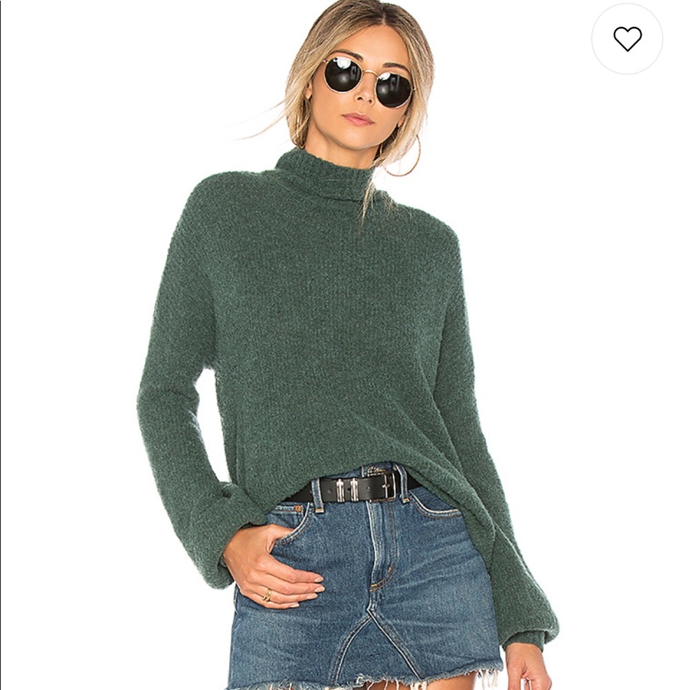 Lovers + Friends Green Crew Neck Sweater